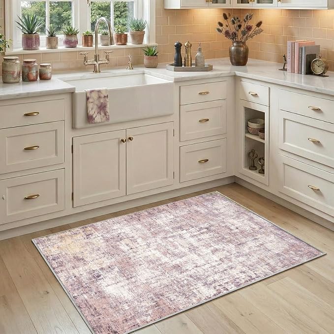 2x3 Area Rug Washable Abstract: Non Slip Throw Rugs for Entryway | Indoor Door Mat for Kitchen Soft Low Pile Thin Small Carpet for Hallway Bedroom Dining Room Home Office Decor