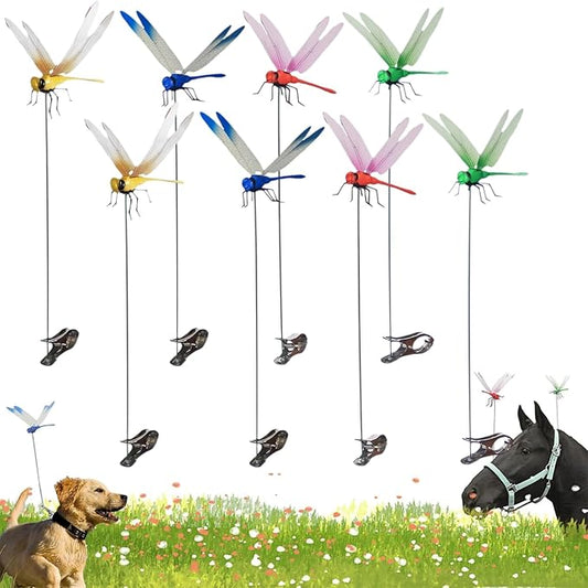 3D Dragon Fly Clip, Dragon Fly Clips for Bugs - Double Reinforced Wings/Upgraded Strong Clip, PVC Waterproof Wings Never Fade, 1:1 Realistic Fake Dragonfly Clips to Keep Bugs Away (8 PCS)