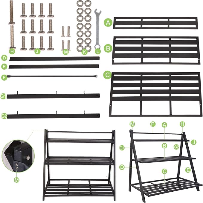 Aluminum Plants Shelf Outdoor 3-Tier Plant Stand Rustproof | Multiple Flower Holder Rack, Metal Plant Stands Home Decor for Balcony Living Room Patio Garden (3-Tier)
