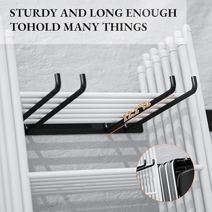 Folding Chair Storage Rack, 2-Pack Garden Tool Organizer for Garage | Max Load 240 lbs, Easy Install, Metal, for Lawn, Beach, Camping Chairs