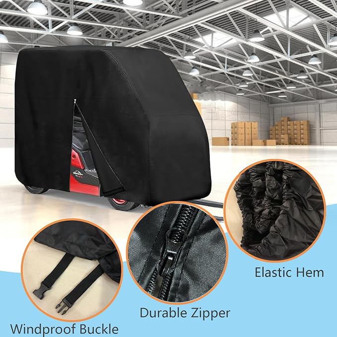 Forklift Protection Cover All Weather, Forklift Cover Waterproof 600D Fits All Forklifts Up to 8000Lb, Sun Rain Snow UV Zipper Door Windproof Buckle Organizer Bag