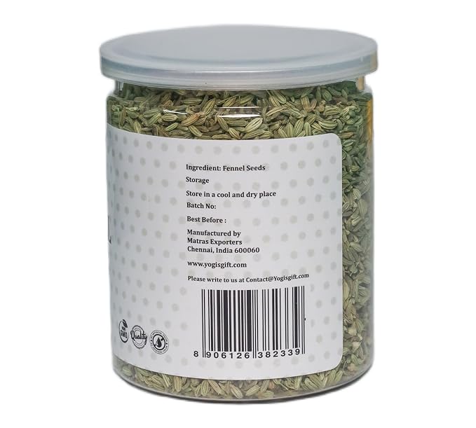 Fennel Seeds 8oz, 100% Pure & Natural Whole Fennel, Premium Quality Spice for Cooking & Tea, Fresh & Aromatic - By Yogi’s Gift®