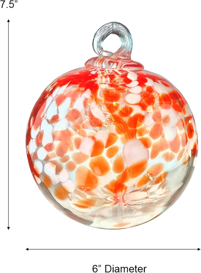 Dale Tiffany Hand Blown Glass, 6" Diameter Nova, Tree of Life Collection, Witch Globe Hanging Garden Indoor/Outdoor Decorative Ornament Gazing Ball