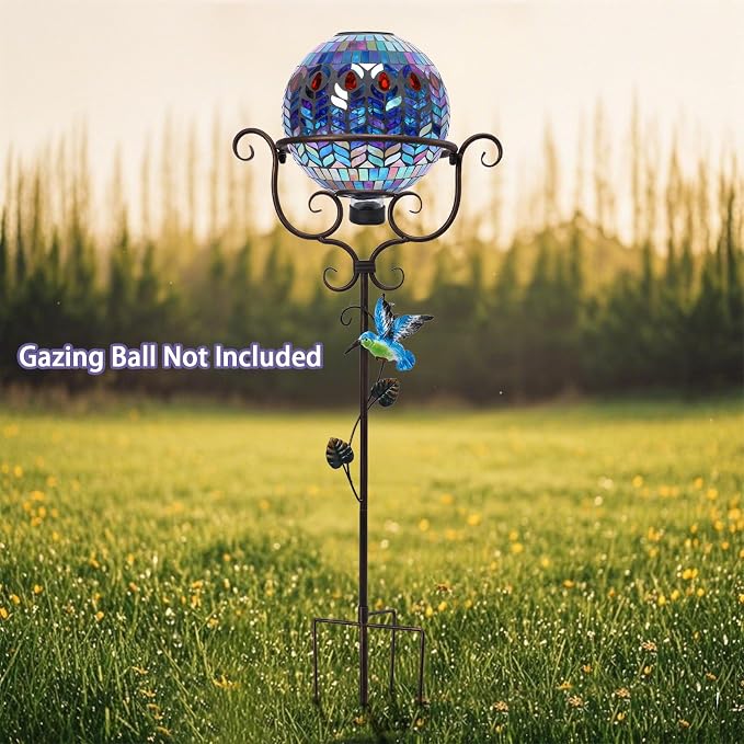 VCUTEKA Gazing Ball Stand, Metal Garden Gazing Globe Stand for 8-10" Balls | 30" H Gazing Balls Stand, Metal Gazing Globe Stand for 8-10 Inch Garden Gazing Globe, Indoor Outdoor Décor Accessories