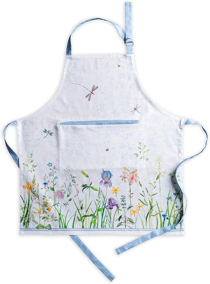 Maison d' Hermine Aprons for women with Pocket 100% Cotton (27.50"x31.50") | Adjustable Neck Strap & long ties Apron Men Chef Wedding Cooking Gardening Server Maid