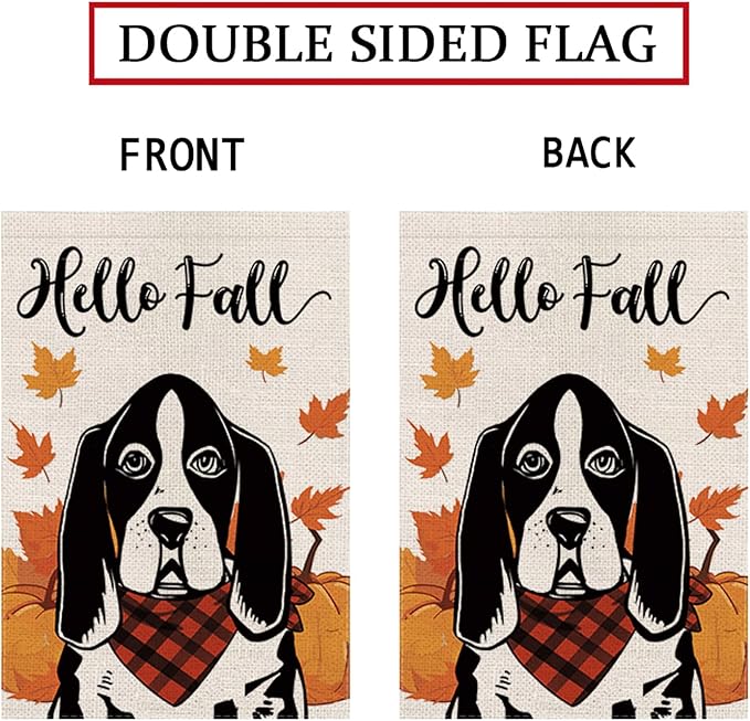 Seasonal Garden Flags Basset Hound Double Sided Flags Set of 11 Holiday Farmhouse Indoor Outdoor Yard Lawn Christmas Gifts Decorations 12.5x18 Inch