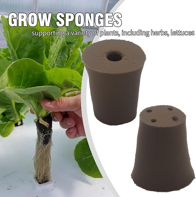60Pack Grow Sponges, Seed Starter Plugs for Seeds and Cuttings, Suitable for Hydroponic Systems and Soil Cultivation for Indoor and Outdoor Plant Rooting Herbs Vegetables Cultivation Planting Sponges