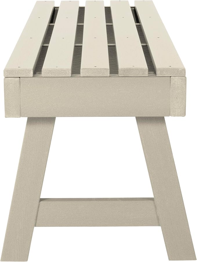 Highwood Weatherly Backless Bench, 4-Feet, Whitewash