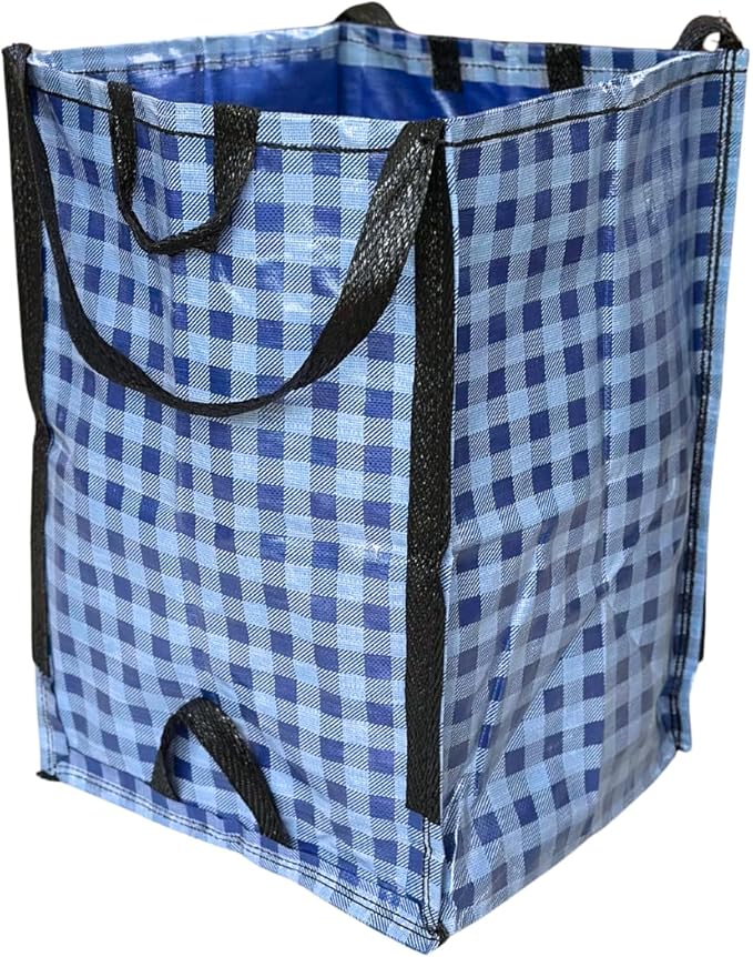 DURASACK Heavy Duty Home and Yard Bags, Gingham Blue