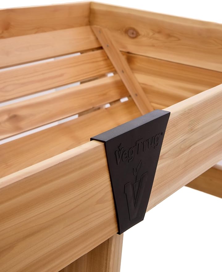 VegTrug Classic Raised Bed, Natural, Medium 1.8m - Made in USA - Uncoated Red Cedar Wood V-Shaped Garden Bed for Outdoor Gardening - Ergonomic Design for Balcony, Patio & Small Spaces  