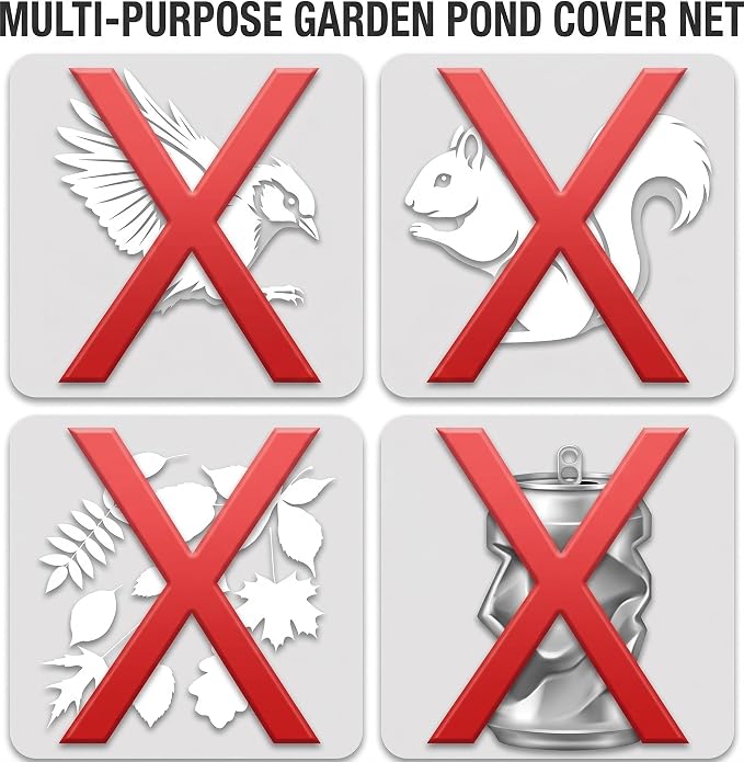 PGL Pond Cover Net Garden Dome Netting - Outdoor Protecting Tent for Fish Koi 10×8FT Zippers and Wind Ropes Protect Ponds, Gardens and Vegetable Gardens