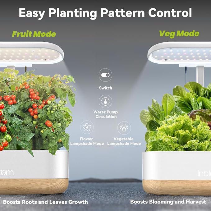 inbloom Hydroponics Growing System 12 Pods and Vibrant Wildflower & Fruit Mixd Seed Pod Kit