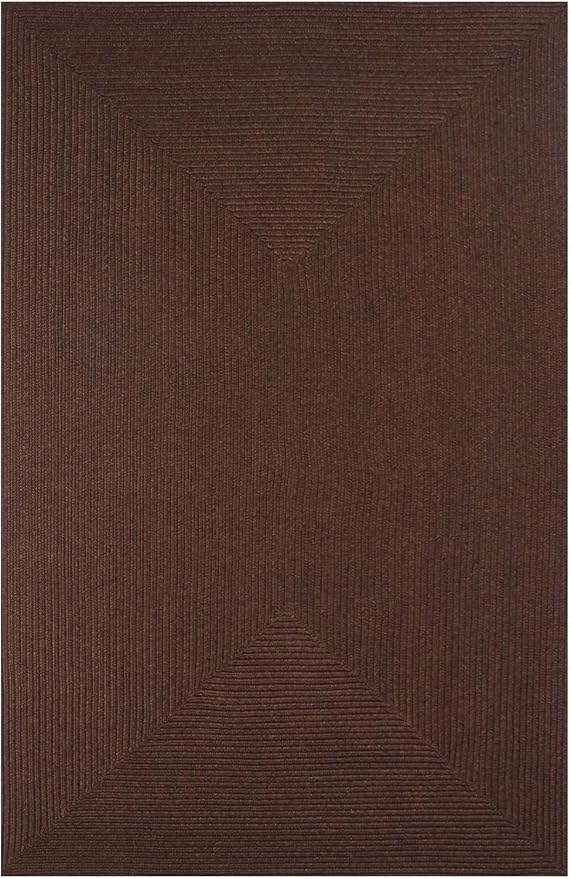 Superior Indoor/ Outdoor Area Rug, Reversible Braided Home Floor Decor for Living Room, Kitchen, Entryway, Patio, Front Porch, Deck, Modern, Boho, Farmhouse Style, 6' x 9', Cocoa