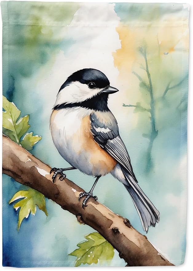 Caroline's Treasures Massachusetts Blackcapped Chickadee Garden Flag Mailbox Flag Decorative Yard Flag Banner Outside Patio Artwork Yard Flower Beds, Garden Size, Multicolor