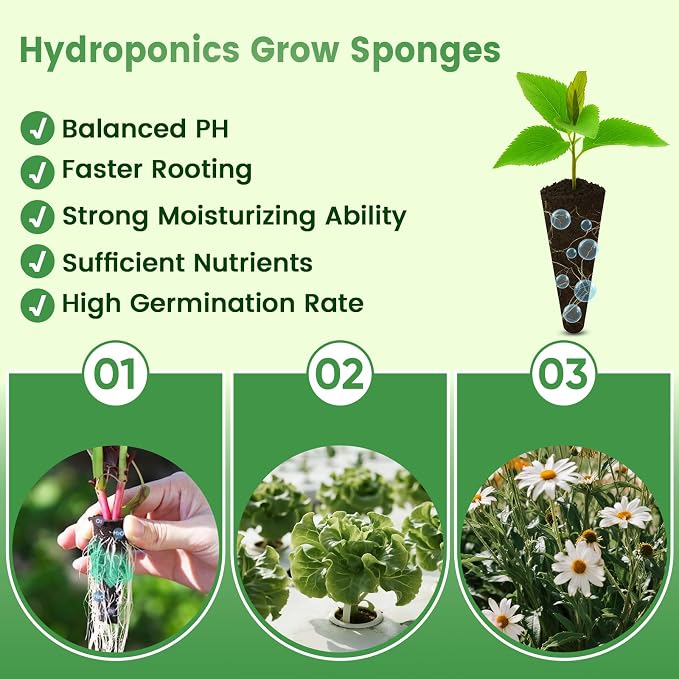 121Pcs Hydroponic Pods Kit, Compatible with AeroGarden, Grow Anything with 60 Grow Sponges, 60 Labels & 1 Tweezers, Indoor Hydroponic Supplies for Vegetables Herbs Lettuce