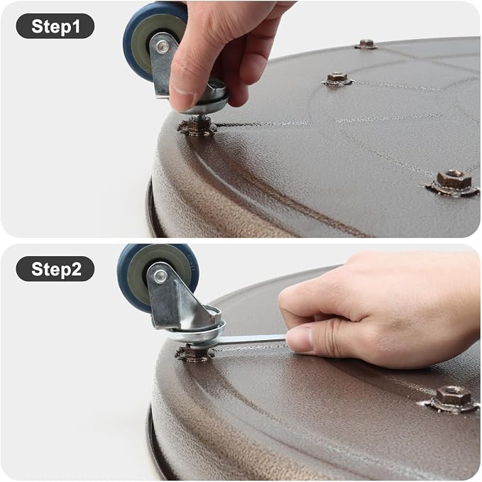 1 Pack 23 Inch Metal Plant Caddy With Lockable Wheels,Plant Stand Dolly for Heavy Planter,Wheeled Planter Saucer Tray,Rolling plant stand,Heavy-Duty Plant Caddy for Indoor and Outdoor(Copper)