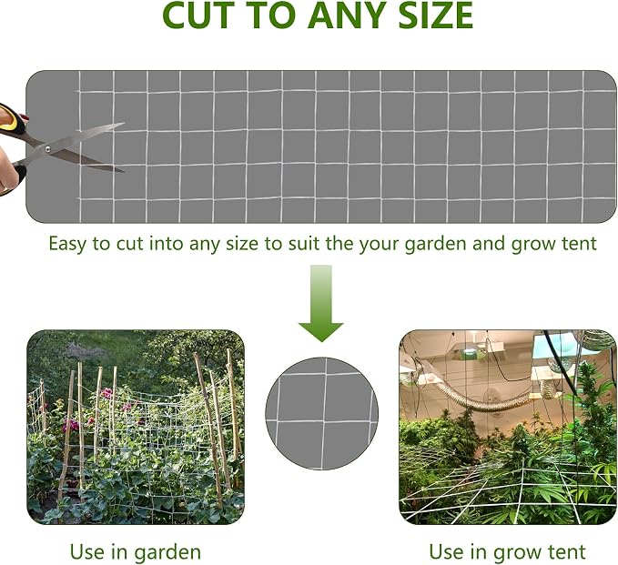 Soft Mesh Nylon Trellis Netting Roll - 5 x 350 ft Heavy Duty Garden Netting for Climbing Plants,Garden Melons Vegetables, Grape Racks, Hydroponic, 5x350ftnet