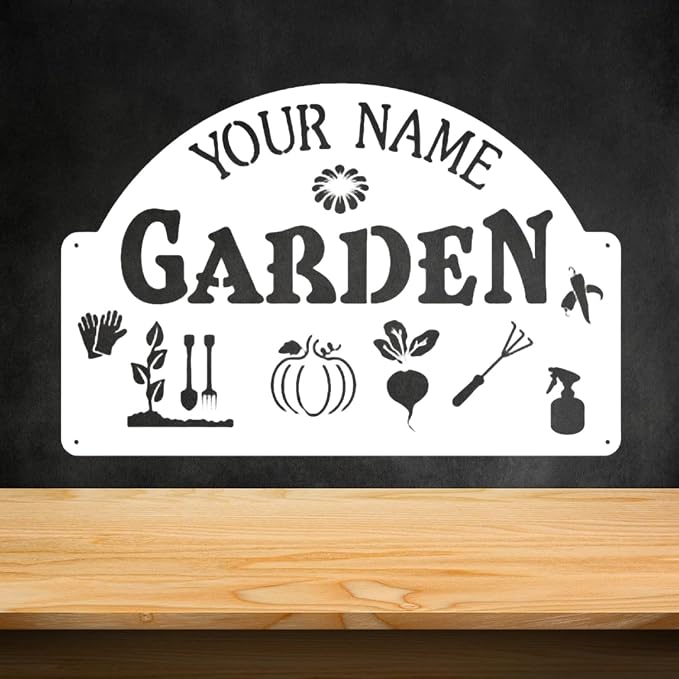 CFC0121330 Garden logo, personalized metal logo, for personalized, customized name mural garden logos, for outdoor plaque for mothers and grandma, the big logo of the exclusive vegetable garden