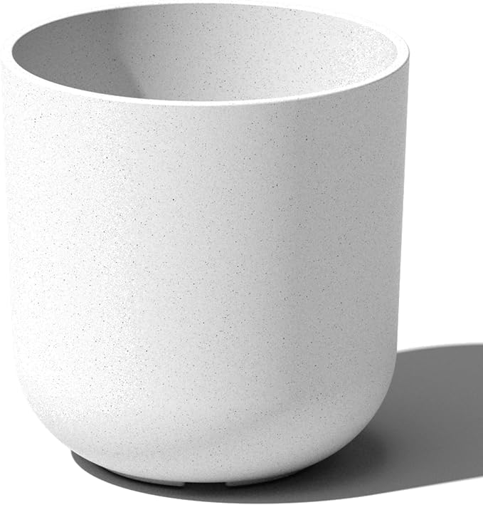 Veradek Mason Series Lima Planter - Round Planter for Indoor or Outdoor Porch/Garden | Made from Plastic-Stone Composite with Drainage Holes | Modern Décor for Succulents, Flowers, Small Plants