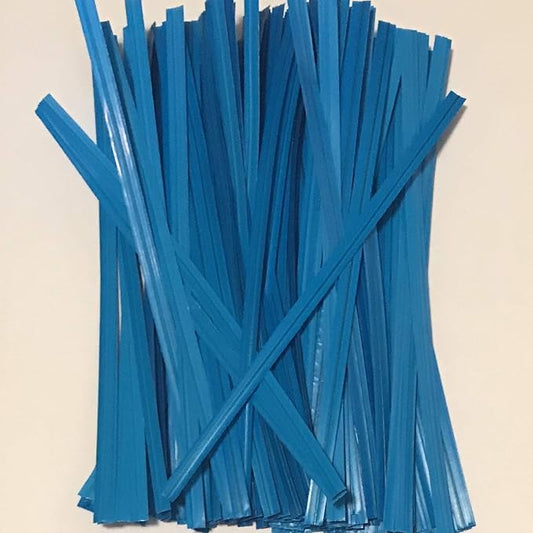 2000 Twist Ties 7" Length Plastic Coated Pater No Rip Cellophane Assorted Colors (Blue)