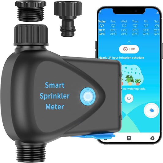 LP WiFi Water Timer, Smart Bluetooth Hose Timer with APP Control, Remote Controlled Watering System with Rain Delay, Manual & Automatic Modes for Garden, Yard, and Lawn Irrigation