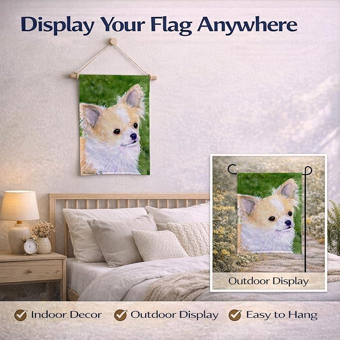 Caroline's Treasures SS8788GF Chihuahua Garden Flag Mailbox Flag Decorative Yard Flag Banner Outside Patio Artwork Yard Flower Beds, Garden Size, Multicolor