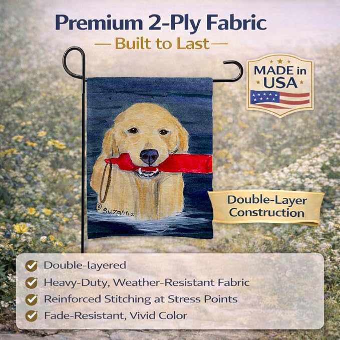 Caroline's Treasures SS8868GF Golden Retriever Garden Flag Mailbox Flag Decorative Yard Flag Banner Outside Patio Artwork Yard Flower Beds, Garden Size, Multicolor