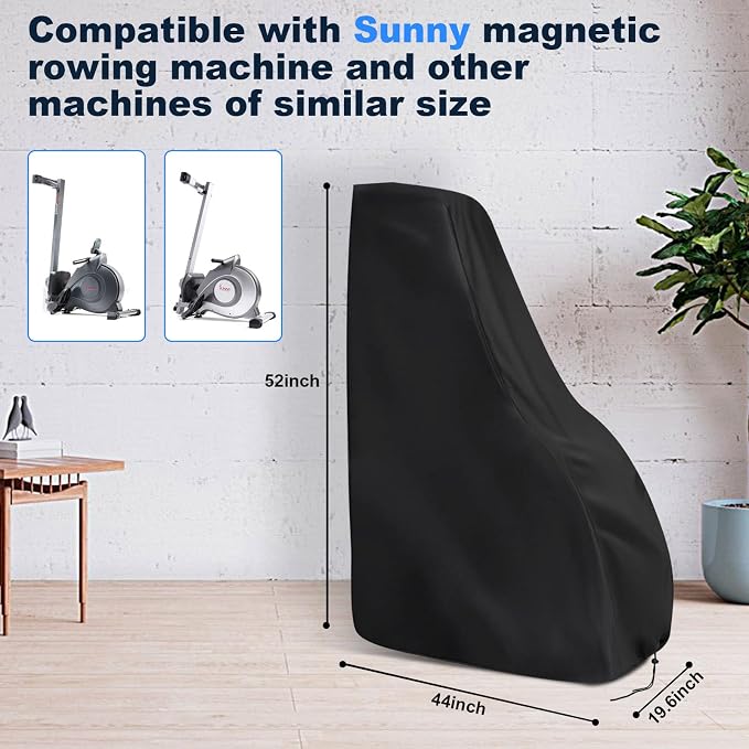 Rowing Machine Cover, Rower Outdoor Cover for Concept 2 Rowing Machine Waterproof Row Machine Cover for Hydrow Rowing Machine, Dustproof Fitness Equipment Protective Cover