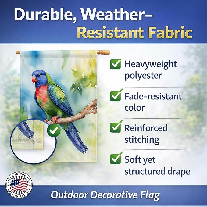 Caroline's Treasures Pionus House Flag Large Porch Sleeve Pole Decorative Outside Yard Banner Artwork Wall Hanging, Polyester, House Size, Multicolor