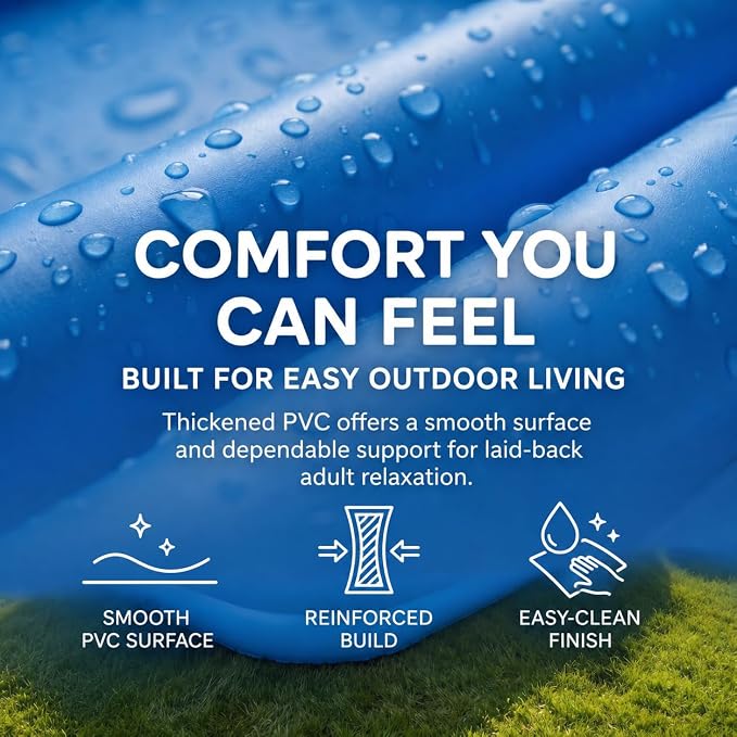 Oversized Thickened Blowup Pool, 96" × 54" × 20 Large Family Swimming Pool, Outdoor Patio Backyard Summer Party, Heavy-Duty Wear-Resistant PVC, Rapid Inflation, Waterproof Leisure Design
