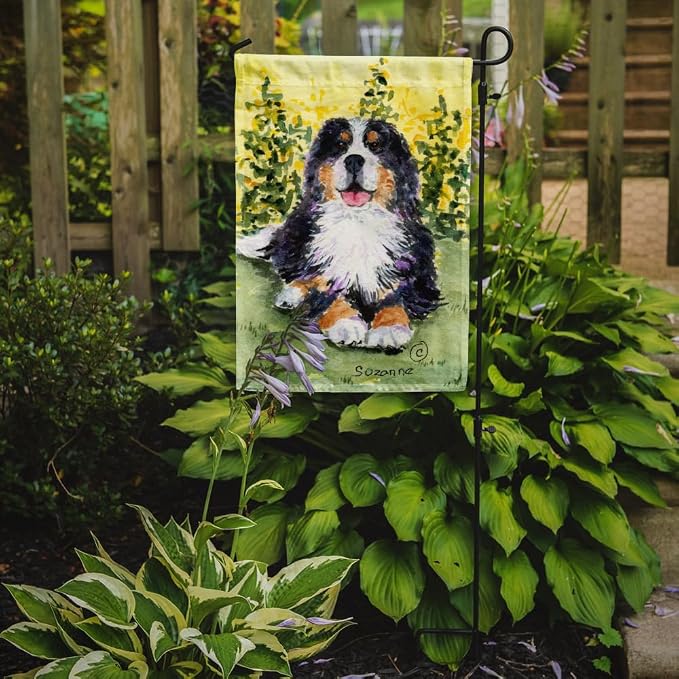 Caroline's Treasures SS8708GF Bernese Mountain Dog Garden Flag Mailbox Flag Decorative Yard Flag Banner Outside Patio Artwork Yard Flower Beds, Garden Size, Multicolor