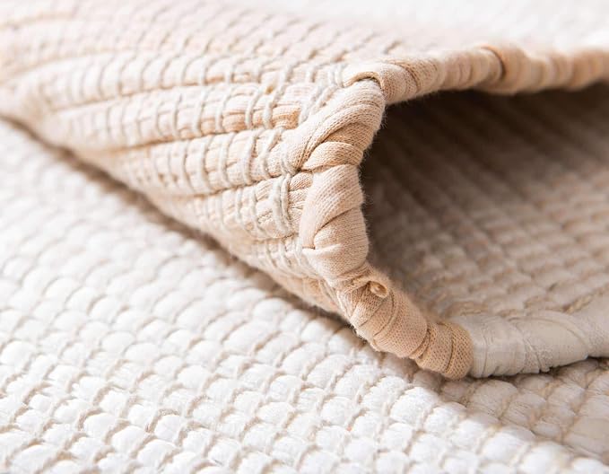 Unique Loom Chindi Rag Collection Area Rug - Striped (2' 2" x 10' Runner, Beige/ Ivory)