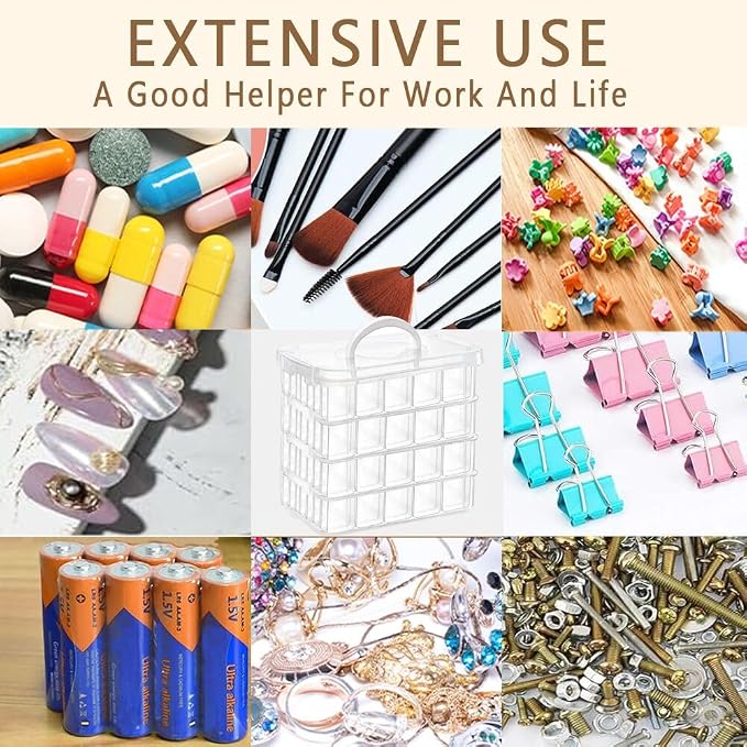 160pcs Bead Storagebead organizer boxes,4-Tier bead organizer boxes and craft storage boxes,Bead storage Stackable portable box,DIY Jewelry Craft Nails, Bracelets, Jewelry, (160pcs(2.09x1.57x0.8Inch)