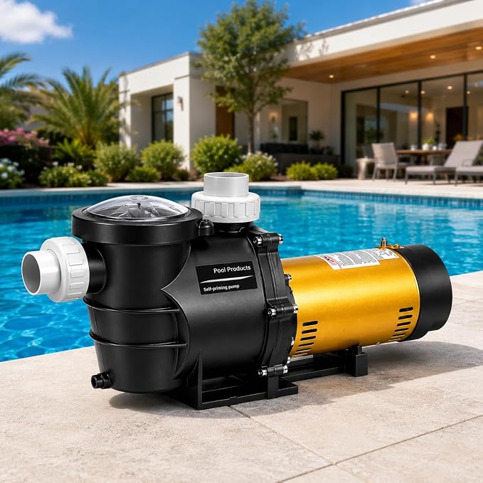 XtremepowerUS Dual Speed In-Ground Swimming Pool Pump Spa High Flow 1.5" NPT With Slip-On Fitting Included, Filter Basket, 230V (5820 GPH)