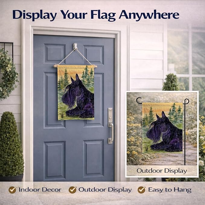 Caroline's Treasures SS8511GF Scottish Terrier Garden Flag Mailbox Flag Decorative Yard Flag Banner Outside Patio Artwork Yard Flower Beds, Garden Size, Multicolor
