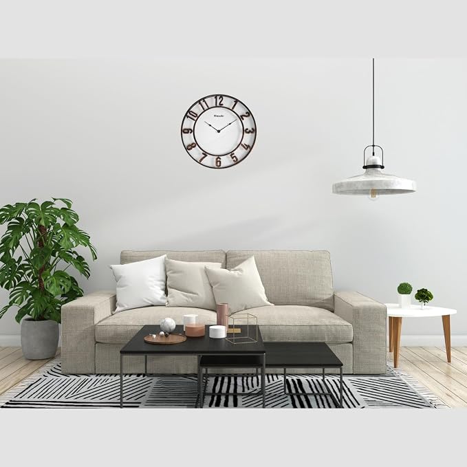 16" Bronze Roman Numeral Wall Clock, Silent | Indoor/Outdoor, Waterproof, Battery Operated, Brush Finish