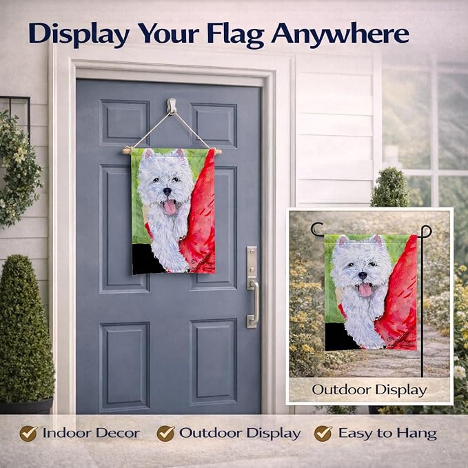 Caroline's Treasures SS8784GF Westie Garden Flag Mailbox Flag Decorative Yard Flag Banner Outside Patio Artwork Yard Flower Beds, Garden Size, Multicolor