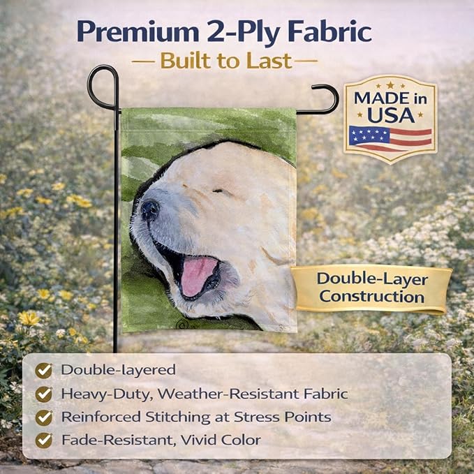 Caroline's Treasures SS8717GF Golden Retriever Garden Flag Mailbox Flag Decorative Yard Flag Banner Outside Patio Artwork Yard Flower Beds, Garden Size, Multicolor