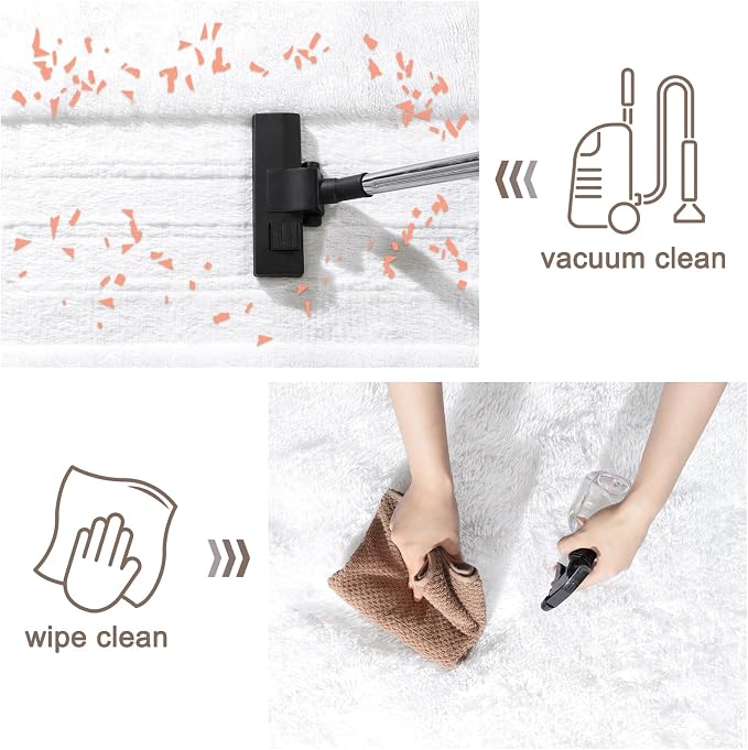 2x3 Small White Rugs for Bedroom, Soft Fluffy Shaggy Bedside Throw Rugs for Living Room, Indoor Floor Carpet for Kids Girls and Boys, Nursery Rooms, Home Decor Aesthetic