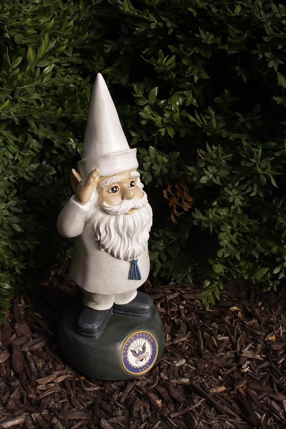 Red Carpet Studios Officially Licensed Military Garden Gnome, 13.25" Tall, United States Navy