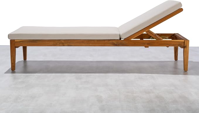 Sunbrella® Fabric 1-Piece Outdoor Chaise Cushion, 26" W x 82" L, Cast Pumice