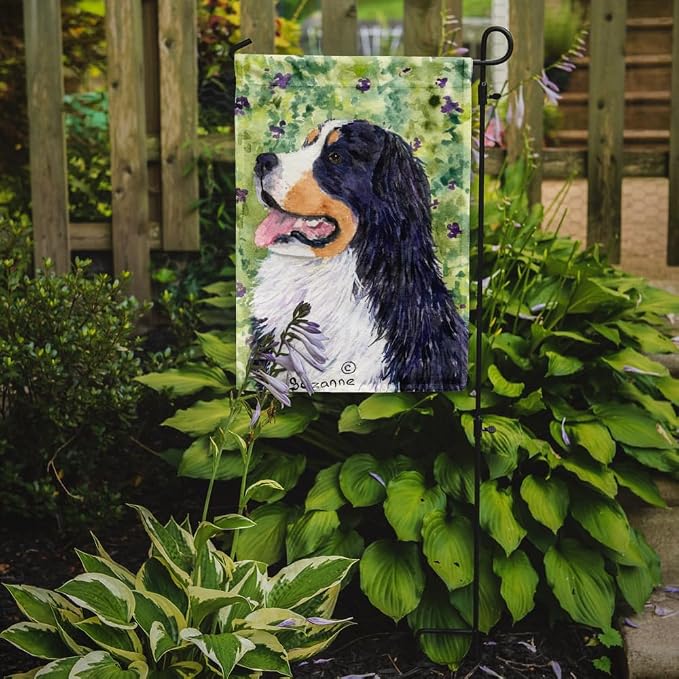 Caroline's Treasures SS8706GF Bernese Mountain Dog Garden Flag Mailbox Flag Decorative Yard Flag Banner Outside Patio Artwork Yard Flower Beds, Garden Size, Multicolor