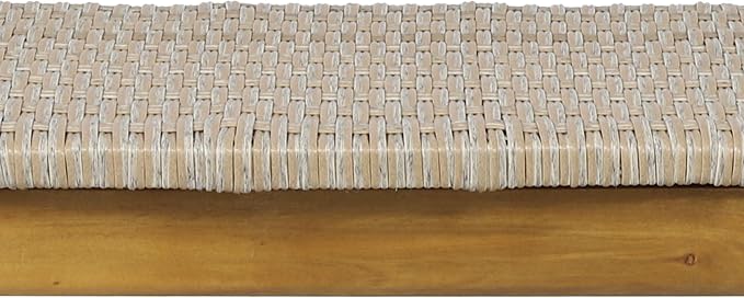 Christopher Knight Home Phoebe Outdoor 3 Seater Wicker Bench, Teak Finish, Light Gray
