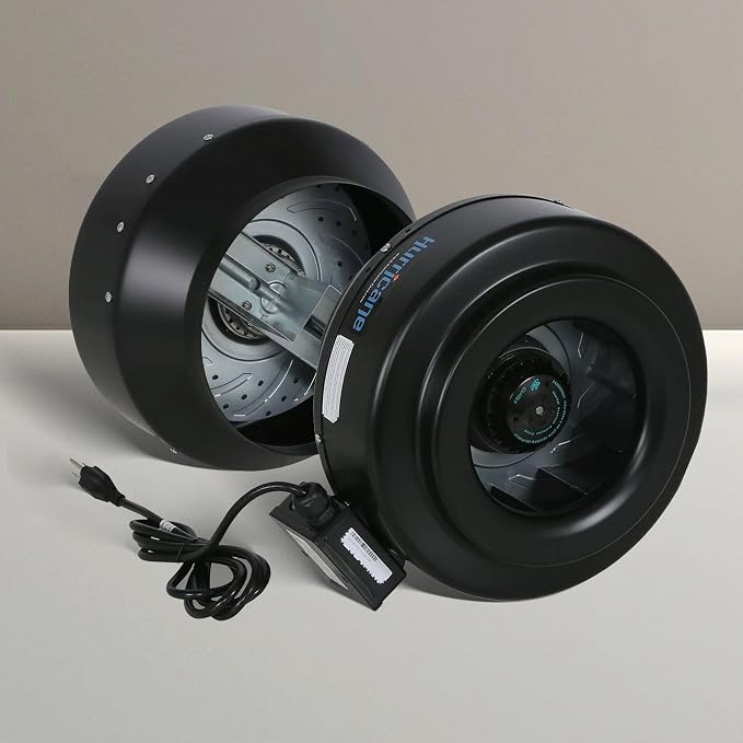 Hurricane Commercial Grade Inline Fan for Phresh & Black Ops Carbon Filters, Ideal-Air Ducting and Clamps and Titan Controls Ventilation Controllers