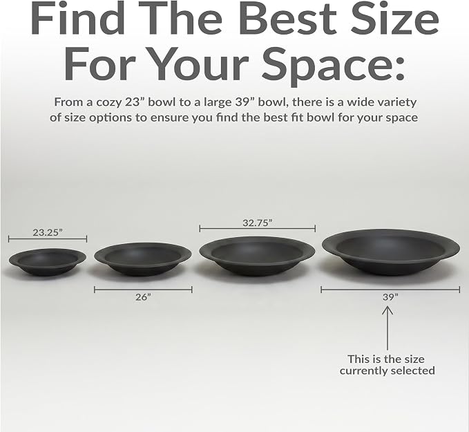 Sunnydaze Round Steel Outdoor Fire Pit Bowl Replacement Insert for DIY Ring or Existing Stand - Wood-Burning Backyard Patio Firepit for Outside - 39" Outer / 30" Inner Diameter - Black