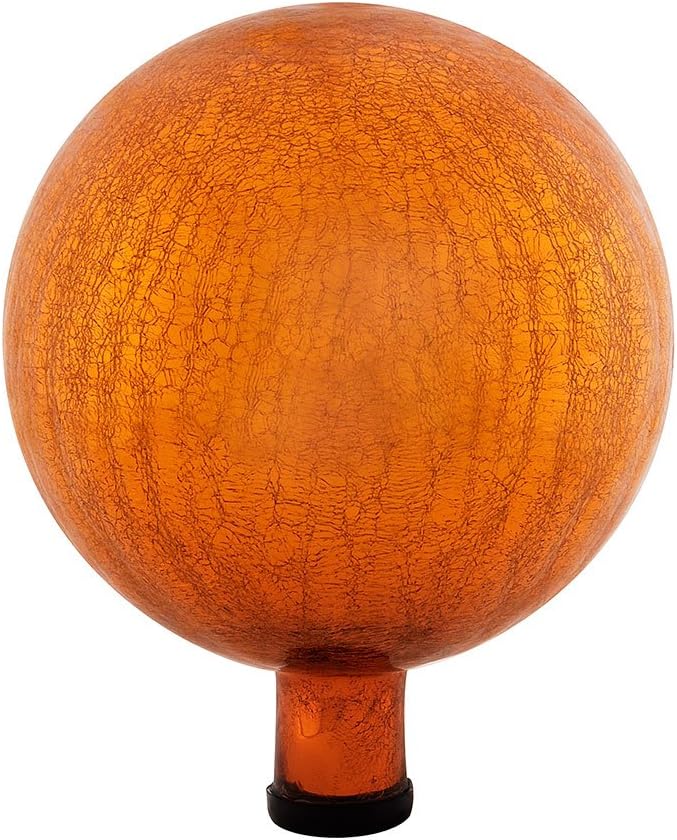 Achla Designs 10-Inch Crackle Gazing Globe Ball, Mandarin