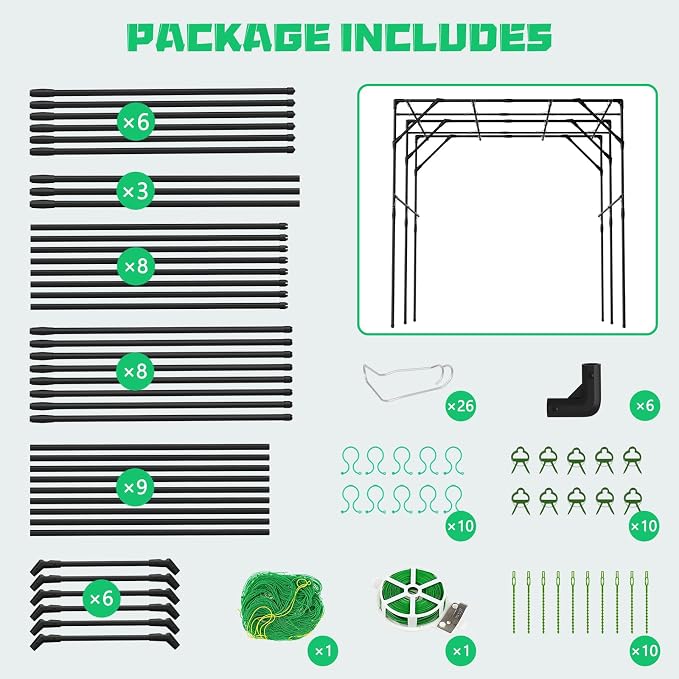 DoCred Garden Arch Trellis for Climbing Plants, 79 Inch Tall Metal Plant Support Trellis Archway for Climbing Vine Vegetable/Fruit/Flower Outdoor Yard Lawn Garden Arch Tunnel Trellis