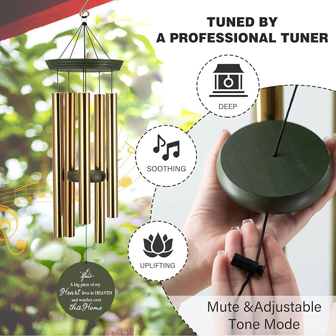 ASTARIN Personalized Wind Chimes Memorial, 30/36 in Cardinal Memorial Wind Chimes, Life Tree Custom Sympathy Gifts in Loving Memory of Mom/Dad, Wind Chime for Loss of Loved Ones(Produced in Texas)