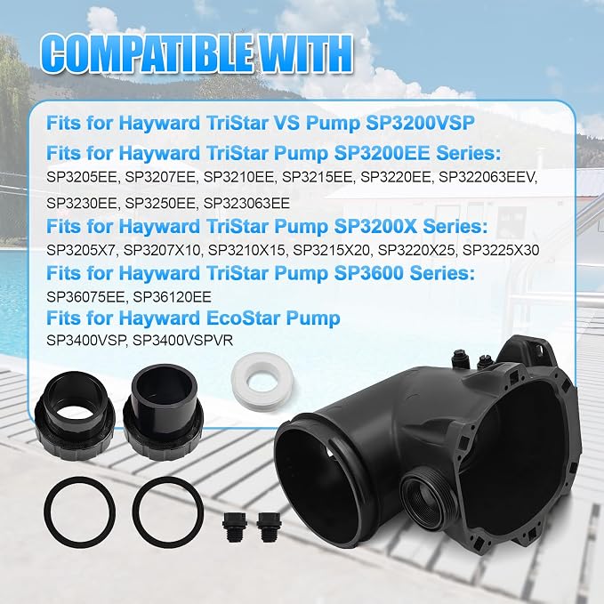 SPX3200A Housing Pump Body fits for Hayward TriStar Pumps for EcoStar Pumps | fits for Hayward TriStar VS Pump SP3200VSP, for TriStar Pump SP3200EE SP3200X SP3600, fits for Hayward EcoStar SP3400VSP