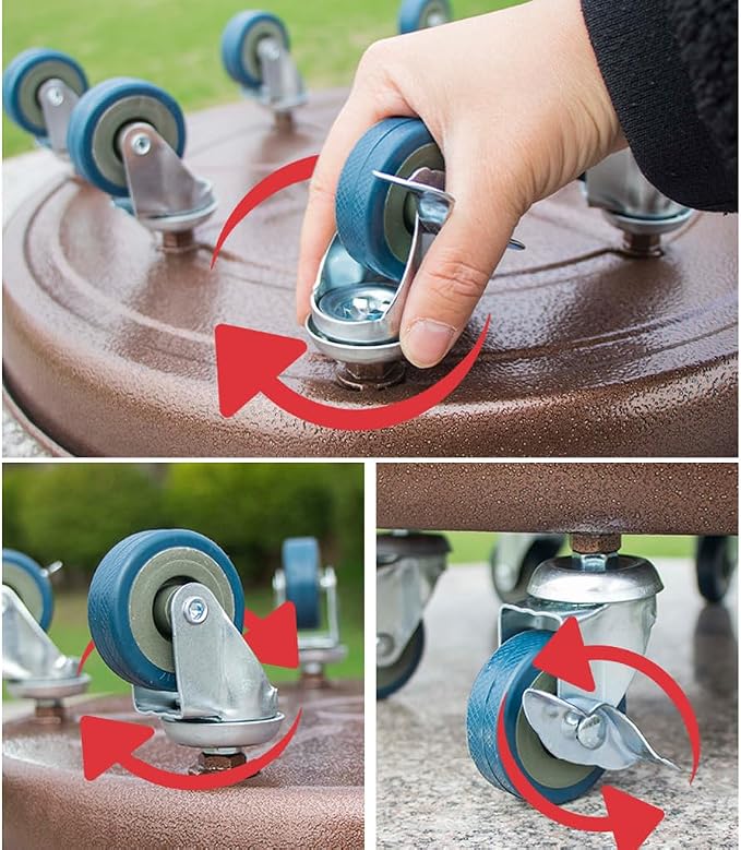 2 Pack 20" Heavy Duty Plant Dolly with Wheels, 380lbs Metal Rolling Plant Stand with Casters, Round Wheeled Planter Caddy Roller Base Carry Potted Tree Flower Pot for Indoor Outdoor Garden, Bronze